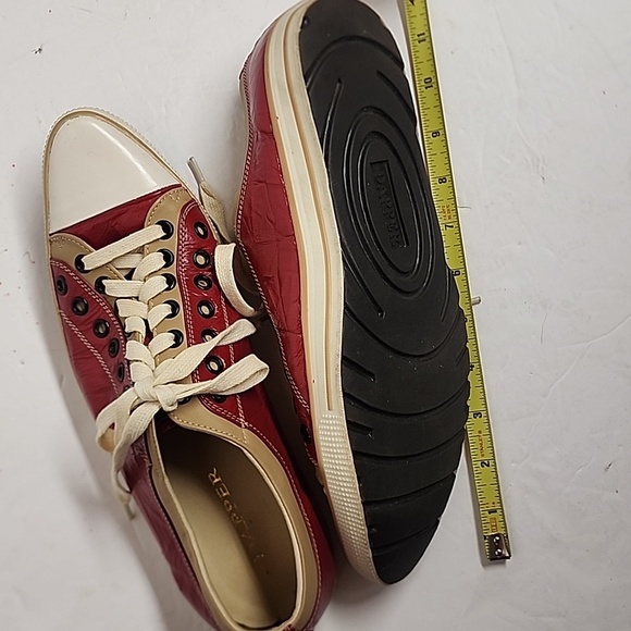 DAPPER Vintage RARE FIND, unique, pointed toe red & tan shoes. RETRO! 50's Sz 41 - Picture 11 of 11